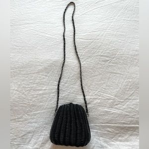 Vintage Black Rattan Crossbody